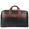 McKleinUSA Wellington Leather Laptop & Tablet Carry-All Duffel Bag, 13"H x 9"W x 21"D, Black