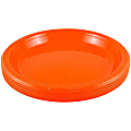 JAM PAPER Round Plastic Party Plates, Small, 7 inch, Orange, 20/Pack  1 thumbnail image