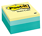 Post-it® Notes Memo Cubes, 3" x 3", Emerald Wave , Pack Of 1 Cube