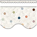 Teacher Created Resources Scalloped Border Trim, 2-3/16" x 35", Everyone is Welcome Dots, Pack Of 12