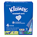 Kleenex® Trusted Care 2-Ply Facial Tissues, White, 70 Tissues Per Box, Pack Of 4