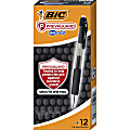 BIC® PrevaGuard Gel-ocity Gel Pens, Pack Of 12, Medium Point, 0.7 mm, Black Barrel, Black Ink