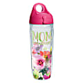 Tervis Mom Watercolor Floral Water Bottle With Lid, 24 Oz, Clear