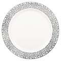 Amscan Premium Plastic Plates With Trim, 7-1/2", Lace, White/Silver, Pack Of 20 Plates 1 thumbnail image