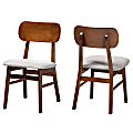 Baxton Studio Euclid Dining Chairs, Gray/Walnut Brown, Set Of 2 Chairs