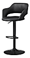 Monarch Specialties Hydraulic-Lift Bar Stool, Bonded Leather, Black