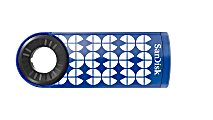 SanDisk® Cruzer™ Dial USB 2.0 Flash Drive, Mini Geo, 16GB, Blue