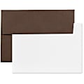 JAM Paper® Stationery Set, 5 1/4" x 7 1/4", 100% Recycled, Set Of 25 White Cards And 25 Chocolate Brown Envelopes 1 thumbnail image