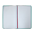 National® Brand Sewn Canvas Account Book, 12 1/8" x 7 5/8", 50% Recycled, Green, 35 Lines Per Page, Book Of 150 Pages