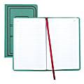 National® Sewn Canvas Account Book, 12 1/8" x 7 5/8", 50% Recycled, Green, 35 Lines Per Page, Book Of 500 Pages