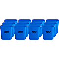 Genuine Joe 28-1/2 Quart Recycle Wastebasket - 7.13 gal Capacity - Rectangular - 15" Height x 14.5" Width x 10.5" Depth - Blue, White - 12 / Carton