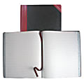 National® Brand Hardbound Columnar Record Book, 12 1/4" x 10 1/8", 50% Recycled, Black, 45 Lines Per Page, Book Of 150 Pages