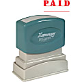 Xstamper® One-Color Title Stamp, Pre-Inked, "Paid", Red, Box 1
