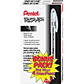 Pentel® R.S.V.P. Ballpoint Stick Pens, Pack Of 24, Medium Point, 0.7 mm, Clear Barrel, Black Ink