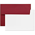JAM Paper® Stationery Set, 5 1/4" x 7 1/4", Set Of 25 White Cards And 25 Dark Red Envelopes