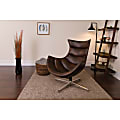 Flash Furniture Cocoon Swivel Chair, Brown/Silver