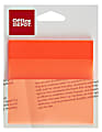 Office Depot® Brand Translucent Sticky Notes, 3" x 3", Orange, Pad Of 50 Notes