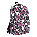 Space Junk Pattern Geometric Backpack With 15" Laptop Compartment, Pink Hearts 1 thumbnail image