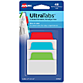 Avery® Multiuse Ultra Tabs®, 2-Side Writable, 2" x 1.5", Red/Blue/Green, Pack Of 48 Repositionable Tabs