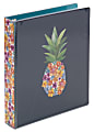 Office Depot® Brand Fashion 3-Ring Binder, 1" Oval Rings, Pineapple
