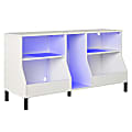 Ntense Falcon Youth Gaming TV Stand With ARGB LED Lights, 24-7/8”H x 47-11/16”W x 15-3/4”D, White