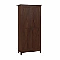 Bush® Furniture Key West 32"W Tall Storage Cabinet With Doors, Bing Cherry, Standard Delivery