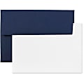JAM Paper® Stationery Set, 5 1/4" x 7 1/4", Set Of 25 White Cards And 25 Navy Blue Envelopes 1 thumbnail image