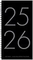 2025-2026 Willow Creek Press Academic Weekly/Monthly Spiral Planner, 3-1/2" x 6-1/2", Black, July 2025 To June 2026, 54796