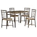 Monarch Specialties Adam Dining Table With 4 Chairs, Cappuccino/Bronze 1 thumbnail image