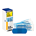 First Aid Only Metal-Detectable Bandages, 1" x 3", Blue, Pack Of 25 1 thumbnail image