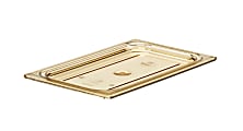 Cambro H-Pan High-Heat GN 1/4 Flat Covers, 3/8"H x 6-3/8"W x 10-3/8"D, Amber, Pack Of 6 Covers