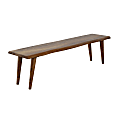 Coast to Coast Mila Solid Wood Live Edge Dining Bench, 19”H x 64"W x 17"D, Brownstone Nut Brown