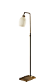 Adesso® Clara Floor Lamp, 57-1/2"H, White Opal Shade/Antique Brass Base