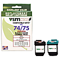 VSM VSMCB335WN Remanufactured Black / Color Black Ink Cartridge Replacement For HP 74 / 75, Pack Of 2