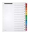 Office Depot® Brand Table Of Contents Customizable Index With Preprinted Tabs, Assorted Colors, Numbered 1-12
