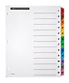 Office Depot® Brand Table Of Contents Customizable Index With Preprinted Tabs, Assorted Colors, Numbered 1-12 1 thumbnail image