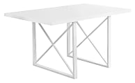 Monarch Specialties Alice Dining Table With 4 Chairs, 30"H x 60"W x 36"D, White