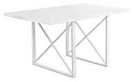 Monarch Specialties Alice Dining Table With 4 Chairs, 30"H x 60"W x 36"D, White 1 thumbnail image