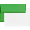 JAM Paper® Stationery Set, 4 3/4" x 6 1/2", 30% Recycled, Green/White, Set Of 25 Cards And Envelopes