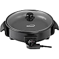Brentwood SK-67BK 12-Inch Round Non-Stick Electric Skillet with Vented Glass Lid, Black - 12.50" Width x 15.25" Length - 450°F (232.2°C) - 1400 W 1 thumbnail image