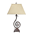 Elegant Designs Pinwheel Scroll Table Lamp, 28 1/2"H, Linen Shade/Burnt Copper Base