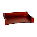 Rolodex® Wood & Faux Leather Letter Tray, Mahogany
