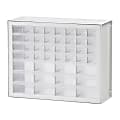 Iris 44-Drawer Parts Cabinet, 15-1/2”H x 19-1/2”W x 7”D, White/Clear