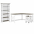 Bush Business Furniture Key West 60"W L-Shaped Corner Desk, Shiplap Gray/Pure White, Standard Delivery - KWS016G2W 1 thumbnail image