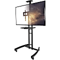 Kanto MTM55PL-S Mobile TV Mount with Adjustable Steel Tray for 32-inch to 55-inch TVs - Up to 55" Screen Support - 80 lb Load Capacity - 76.8" Height x 32.8" Width x 29.5" Depth - Floor - Steel - Black