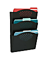 Safco® Steel Triple-Tray Letter-Size Wall Pocket, 17 1/4"H x 12"W x 3 1/4"D, Black 1 thumbnail image