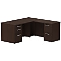Bush Business Furniture 300 Series L Shaped Desk With 2 Pedestals 66"W x 30"D, Mocha Cherry, Standard Delivery