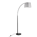 Lumisource March Floor Lamp, 74"H, Gray Shade/Black Marble/Black Base