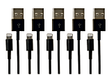 VisionTek - Lightning cable - Lightning male to USB male - 3.3 ft - black (pack of 5) 1 thumbnail image