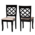 Baxton Studio Verner Dining Chairs, Sand/Dark Brown, Set Of 2 Dining Chairs